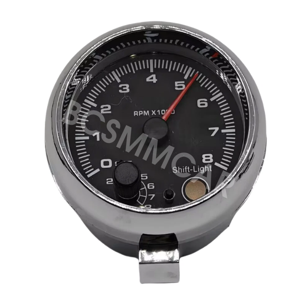 Tacómetro medidor coche 12V 0-8000RPM 7 colores retroiluminación LED con luz de cambio LED roja Foto 1 de 4