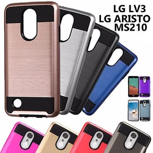 For LG ARISTO MS210 / LV3 - Brushed Hybrid Shockproof Slim Armor Hard Case Cover - Picture 1 of 10