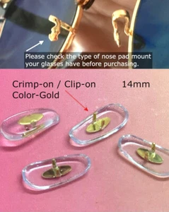 😎 2 Paar Clip-On Nasenpads für Paul Smith PS-1006 Brille Gold Crimp 14mm - Bild 1 von 12