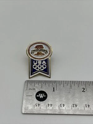 Vintage Team USA Olympics EarthGrains Bakery Olympic Games Hat Lapel Pin - Nice - Image 1 of 2