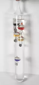 Vintage Galileo Thermometer 11" Tall Glass Tube With 5 Floating Spheres NO BASE - Picture 1 of 5