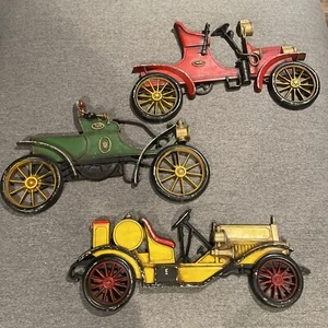 SEXTON Wall Art Lot Of 3 Antique Cars Cast Metal USA (18” Long Not 12-13”) - Picture 1 of 6