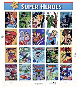 FRANCOBOLLI US DC COMICS SUPER EROI X 20 NUOVI DI ZECCA 2005 - Foto 1 di 2