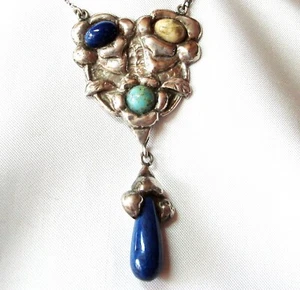 Skandinavische Collierkette 830 Silber mit Steine Collier Kette / BS 302 - Bild 1 von 5