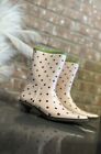 Paul Smith Rain Boots Heel Boots Polka Dot Size 7 Pink Pointy Toe Rubber