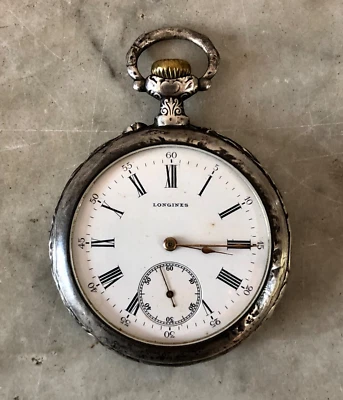 Reloj Bolsillo Longines Plata Vintage - Motivo Bautismo Foto 1 de 4