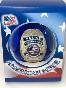 Christmas By Krebs American Pride Police Department Ornament Gift New - Picture 1 of 6