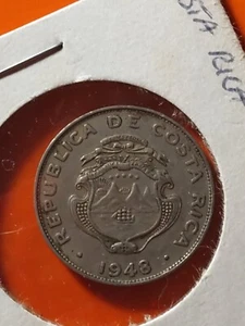 1948 Costa Rica 25 Centimos - Beautiful Coin!! - Picture 1 of 4