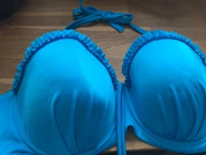 Pour Moi Bikini Top Carnival Padded Strapless Bandeau Bra Marine Blue 1101. 38F - Picture 1 of 2