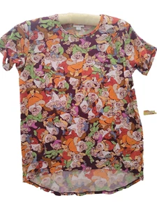 LuLaRoe Gracie Tshirt Girls 10 Orange Disney Seven Dwarfs Graphic Print NWT - Picture 1 of 6