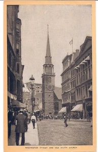 Antike Singer Sewing Co. Sammelkarte "Old South Church - Boston Mass". - Bild 1 von 2