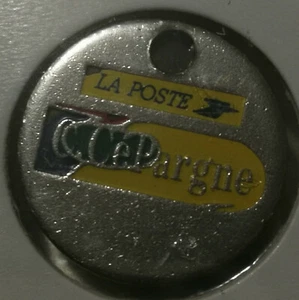 JETON DE CADDIE METAL ♦ " LA POSTE C.CEPARGNE " ♦ PUBLITOUT Tel - Foto 1 di 2