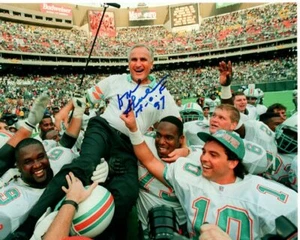 Foto firmada de Don Shula 8x10 de los delfines miami de la nfl con holograma certificado de autenticidad - Imagen 1 de 2