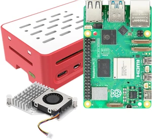 Raspberry Pi 5 8GB RAM Con Case Rosse E Bianca E Raffreddatore Attivo - Foto 1 di 12