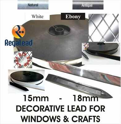 15mm 18mm Self adhesive window Lead strip glass crafts REGALEAD tool - Image 1 of 4