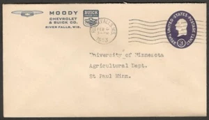 (AOP) US 1953 pictorial advertisement cover - Moody Chevrolet & Buick Co, Wis - Picture 1 of 1
