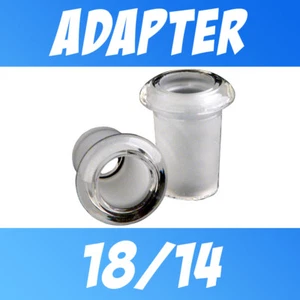 Scientific Glass Joint Adapter Reducer Converter 18mm Male to 14mm Female Stubby - Picture 1 of 1
