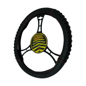 NEW Black Massage PU Leather Steering Wheel Cover w/ Texture 14.5-15.5 - Picture 1 of 2