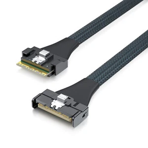 SlimSAS SFF-8654 to MCIO SFF-TA-1016 8i Cable Mini Cool Edge IO Straight 85-ohm - Picture 1 of 3