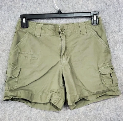 Cabelas Shorts Womens 4 Green Cargo Hiking Outdoor Cotton Tencel Utility - Image 1 of 4