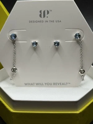 Pendientes Bomb Party Trendsetter ER77864 aguamarina circonita cúbica sobre rodio 2 pares Foto 1 de 3