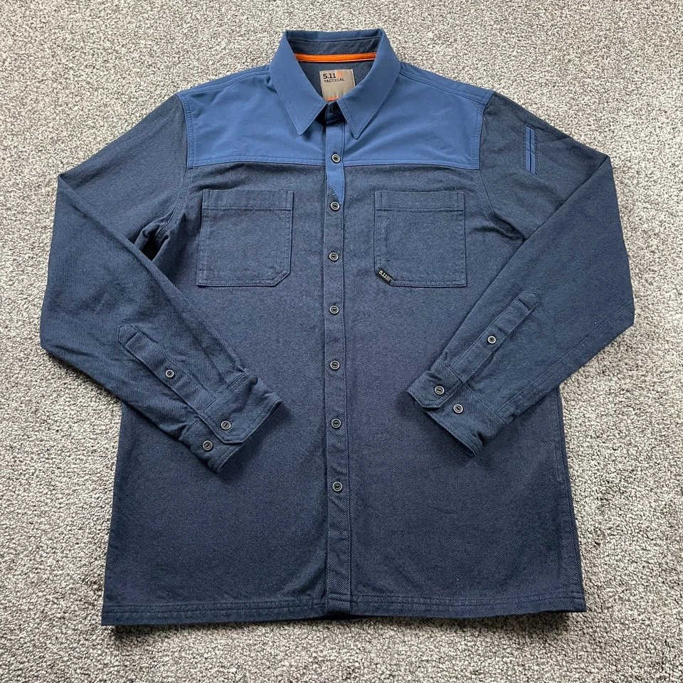511 Tactical Shirt Men M Blue Button Twill Heather Snap Ascension Utility Range - Image 1 of 4