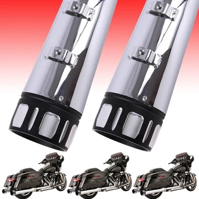 DNA 4" Slip-On Mufflers Exhaust Pipe For Harley Ultra Limited Street Glide FLHX - Image 1 of 4