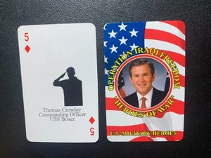 Swap Playing Card IRAQI FREEDOM THOMAS CROWLEY Commanding Officer USS BOXER - Picture 1 of 2
