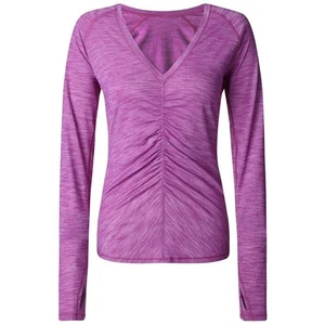 Lululemon Interval Long Sleeve Purple Ruched V-Neck Long Sleeve Shirt Top Size 4 - Picture 1 of 11