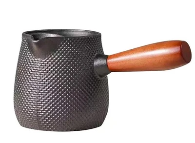 Чугунный чайник плита верх - чайник рассыпчатый лист Tetsubin с деревянной ручкой W... - Изображение 1 из 4