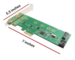 OPEN BOX-M.2 B-key SSD and SATA III Port HDD PCI-e x1 Card with RAID - Picture 1 of 6