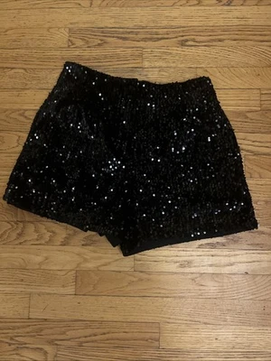 Black Sequence Zara Shorts. (Perfect For A Holiday Event) - Image 1 of 2