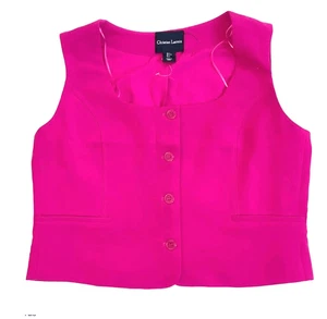 Christian Lacroix Neu mit Etikett/Neu ohne Etikett Dopamin Büro Weste Bluse Top Hot Pink Lagenlook L - Bild 1 von 4