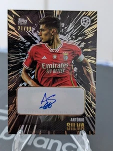 Topps Antonio Silva Negro Autógrafo Paralelo/99 Oro X Látigo UCL 2023-24 - Imagen 1 de 2