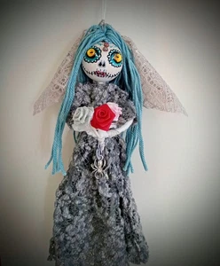 Day of the Dead/skeleton Handmade art doll, horror, dark,wiccan,cult. - Picture 1 of 4