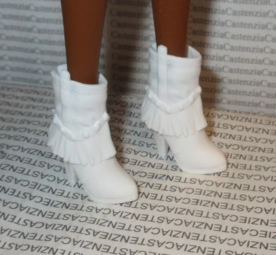 ZAPATOS BARBIE DOLL FASHIONISTA 239 MUÑECA BLANCA FLECOS VAQUEROS BOTINES SE ADAPTA A MTM Foto 1 de 4