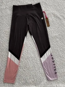 JUSTICE Girls J-Sport Colorful Stripe Active Ankle Leggings. Size L (12/14) NWT - Picture 1 of 12
