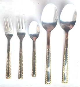 Vintage Solingen Germany 18/10 Edelstahl vergoldet 5 Teile Ware - Bild 1 von 5
