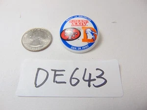 NFL Denver Broncos NFL Super Bowl Lapel Pin Plastic XXIV Jan 28 1990 Rare - Picture 1 of 3