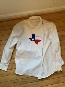 Vintage  Texas Flag Western wear mens medium shirt. Shoulder Pads, Silver!