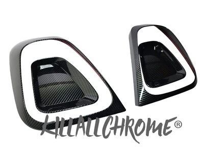 Fits Abarth Rear Tail Lamp Cover Carbon Fibre Look 4 Piece Set 500 595 695 2016+ — 第 1/4 张图片