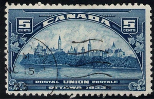 Canada Stamp #202 - Parliament Buildings (1933) 5¢ used - Picture 1 of 1
