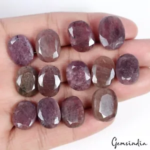 Lotto Gemme Sciolte Sfaccettate Ovali Rubino Rosso Naturale Non Trattato Certificate 280,70 Ct/13 Pezzi - Foto 1 di 10