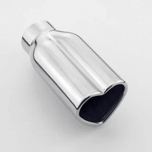 1.9" Inlet Polished Stainless Steel Exhaust Tip Heart Shaped Out 6" Long Weld On - Picture 1 of 7