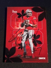 C.J. STROUD 2022 ONYX AUTHENTICATED ROOKIE RC ON CARD AUTO 1/21 OHIO STATE SSP