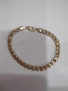 Milor 14kt Gold Fancy Link 7.5" Bracelet Italy - Picture 1 of 8
