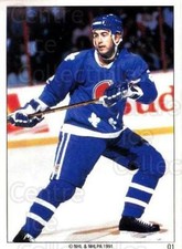 1991 Quebec Nordiques Panini Team Stickers #1 Joe Cirella