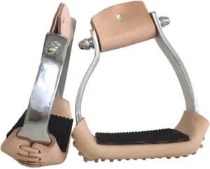 Estribos en ángulo de aluminio equino AAA - Imagen 1 de 2