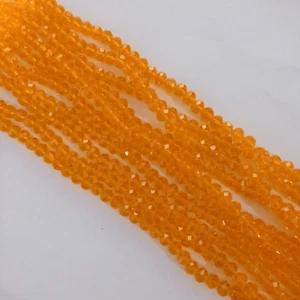 48pcs 8mm Orange Glass Rondelle Beads DIY AUS Free Postage D05 - Picture 1 of 2