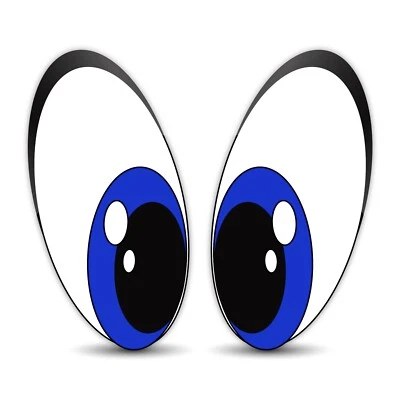 2 x Aufkleber Vinyl Funny Stickers Augen Blau Auto Moto Motorrad Fahrrad Tuning - Bild 1 von 4